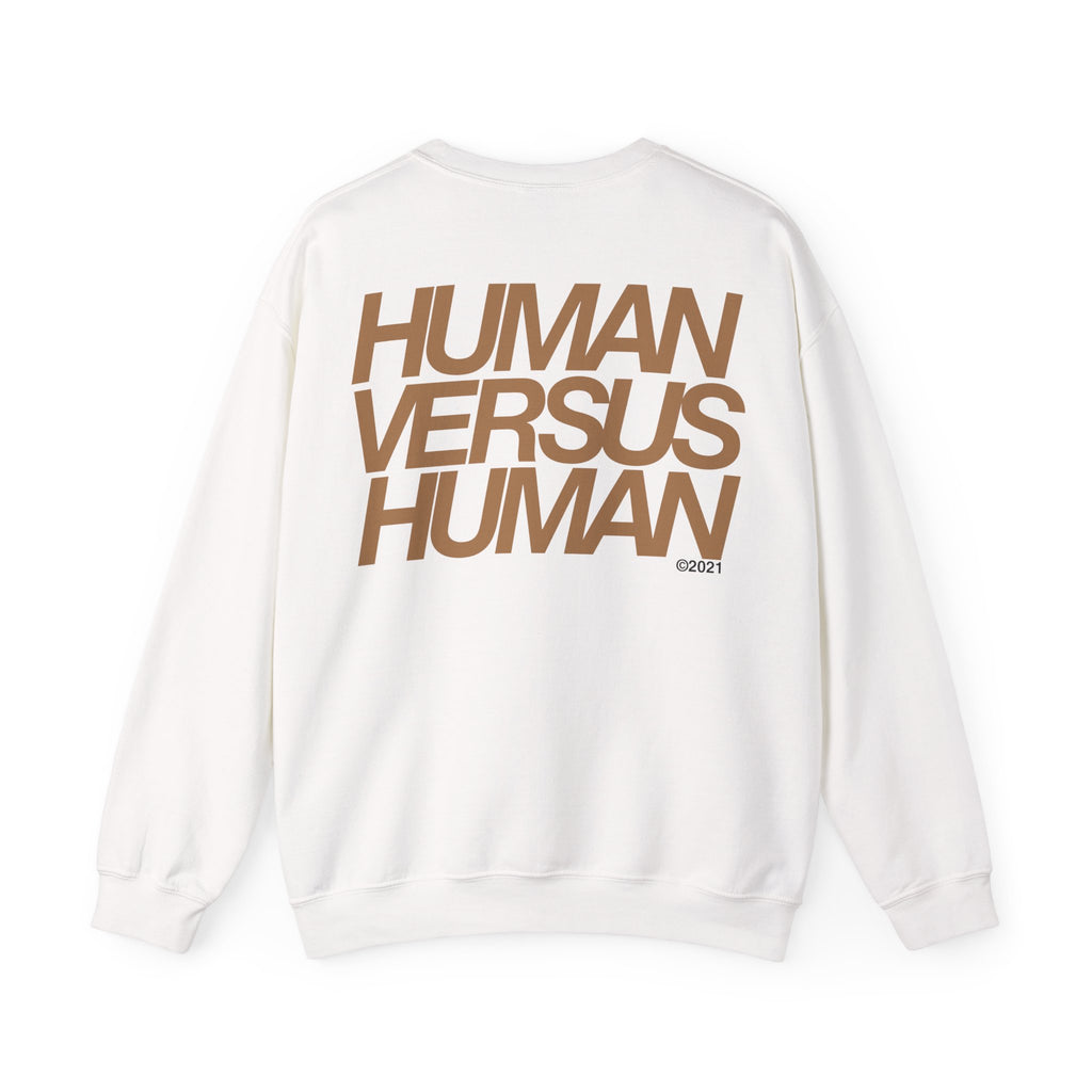 HUMAN VERSUS HUMAN Brown Text Sweatshirt